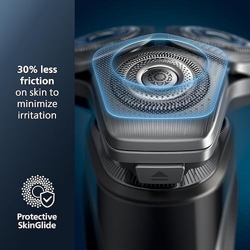 Miniatura 7 de Philips Afeitadora eléctrica recargable en húmedo y seco serie 9000 con tecnología SenseIQ y Comfort Glide Ring, funciona con pilas, color plateado