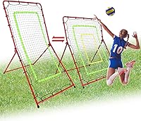 FILOMAX 2-in-1 Volleyball Rebounder Net: 7x3.5FT & 5.5x4.5FT Convertible for Baseball, Softball, Soccer, Lacrosse Training w/ Carry Bag