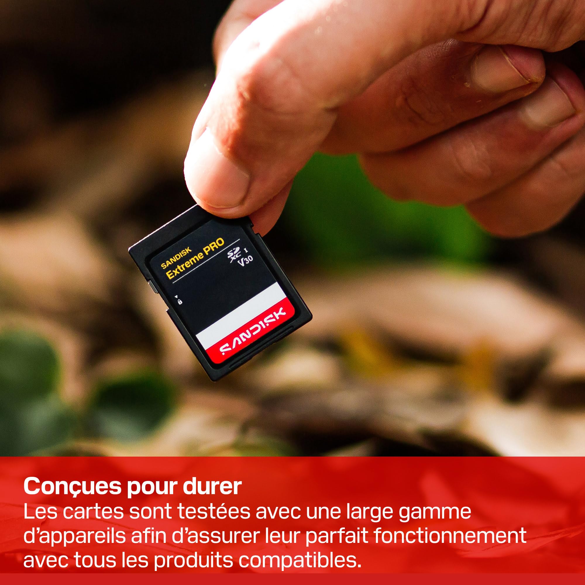 SANDISK Extreme Pro Carte SD UHS-I de 128 Go (Jusqu’à 250 Mo/s en Lecture et Jusqu’à 120 Mo/s en écriture, vidéo 4K UHD, U3, V30) Memory Zone App