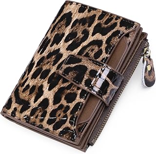 GOIACII Leather Women's Wallet RFID Blocking Credit Card Holder Leopard