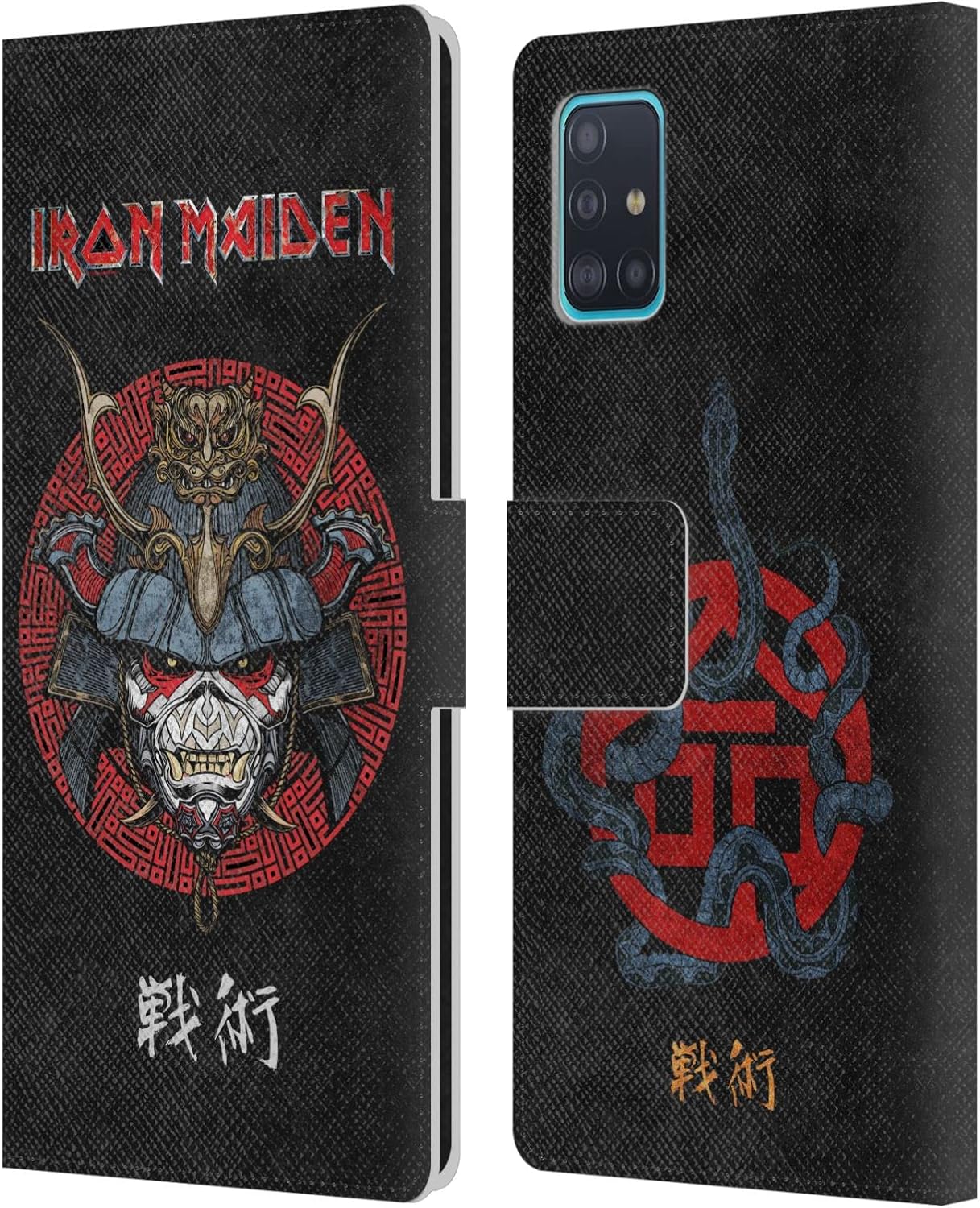 Head Case Designs Officially Licensed Iron Maiden Samurai Eddie Life Snake Senjutsu Leather Wallet Case Compatible with Samsung Galaxy A51 (2019)
