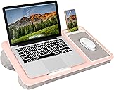LAPGEAR Home Office Lap Desk with Device Ledge, Mouse Pad, and Phone Holder - Pink - Fits up to 15.6 Inch Laptops - Style No. 91584