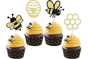 Adorable 36 PCS Honeycombs Bumble Bee Cupcake Picks
