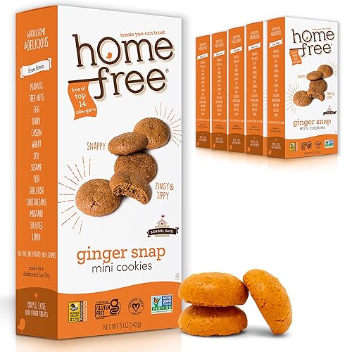 Vista 59 de Homefree Mini Lemon Burst Cookies, sin gluten, sin nueces, veganas, seguras para la escuela y aptas para alérgicos, caja de 5 onzas (paquete de 1)