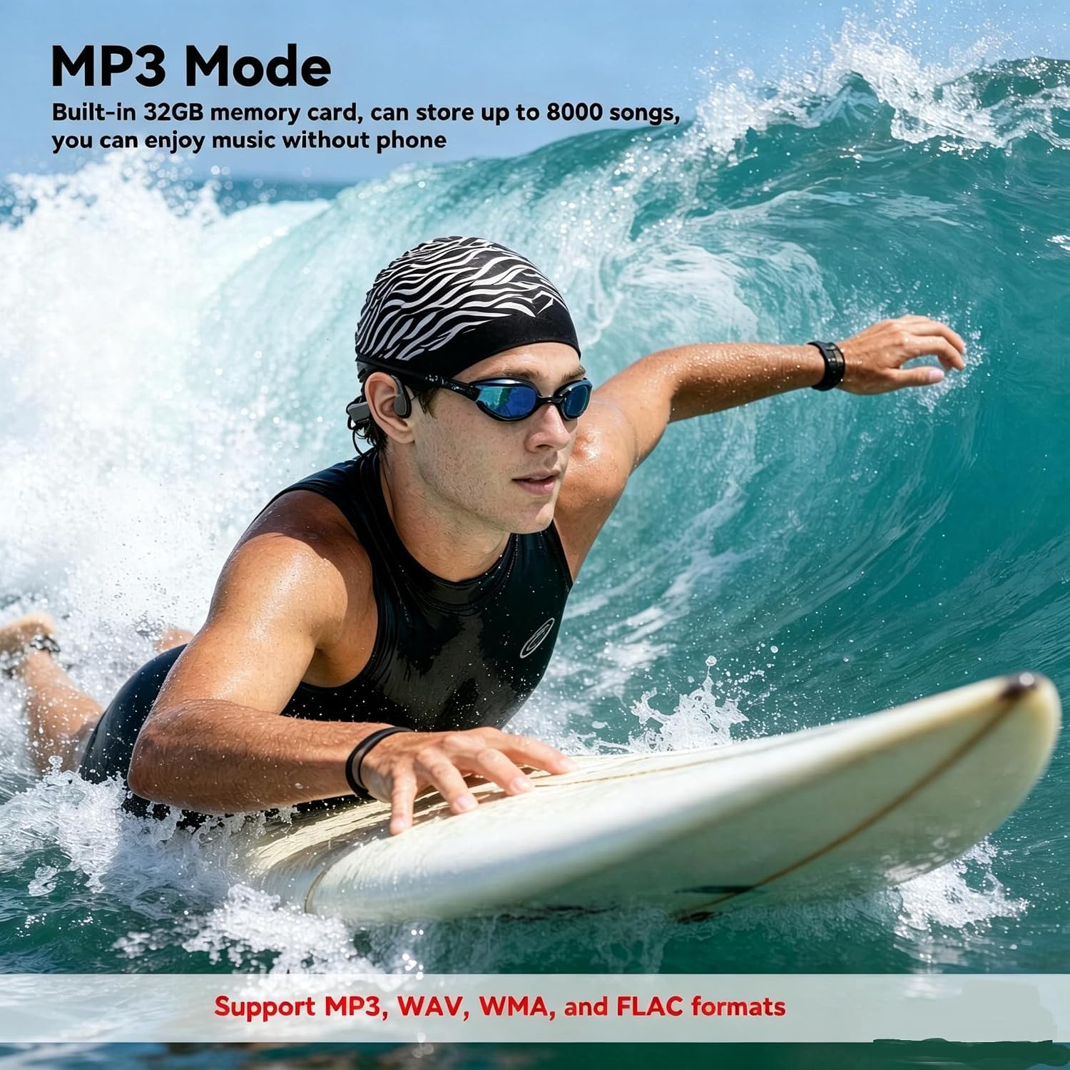 Swimming Headphones Waterproof Bone Conduction Headphone Underwater Earbud