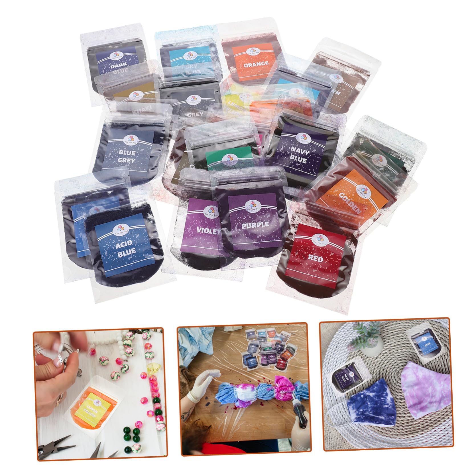 OSALADI Kit de Teñido Tie Dye de Polvo para Ropa DIY para Adultos y Proyectos Bolsa Colores Vibrantes para Manualidades