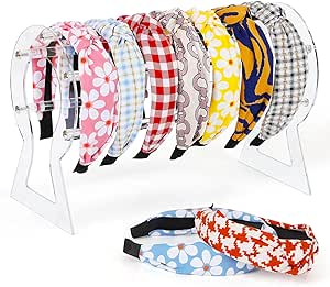 Suneerplay Headband Holder, Clear Headband Organizer, Acrylic Hair Hoop Display Stand, Hairband Rack Holder, Headband Storage Holder for Women and Girls