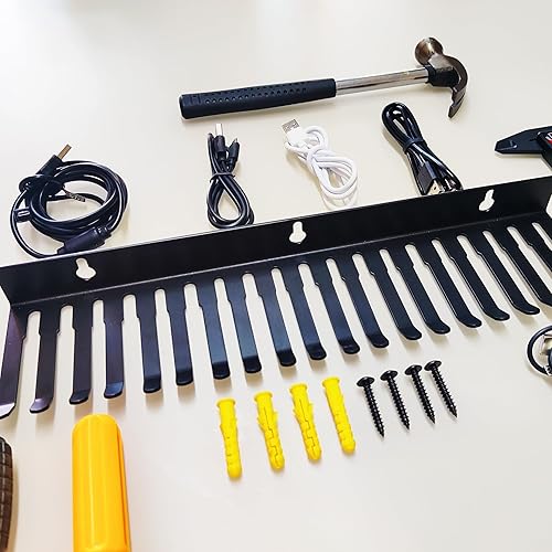 Miniatura 2 de 19 ranuras para colgar cables y organizador de pared, soporte para cables, organizador de cables, almacenamiento de estudio, ranuras de ancho de 5.5