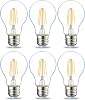 Amazon Basics LED E27 Edison Screw Bulb, 4.3W Equivalent to 40W, Clear Filament, Warm White, Non Dimmable - Pack of 6 [Energy Class F]