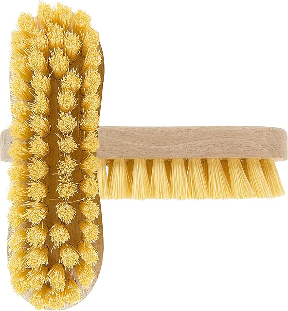 Wooden Scrubbing Brush Nylon Heavy Duty Hard Bristles Brush For Cleaning Tile, Floor, Deck, Car, Iron, Boots Hand Brush Scrub For Home And Commercial Use