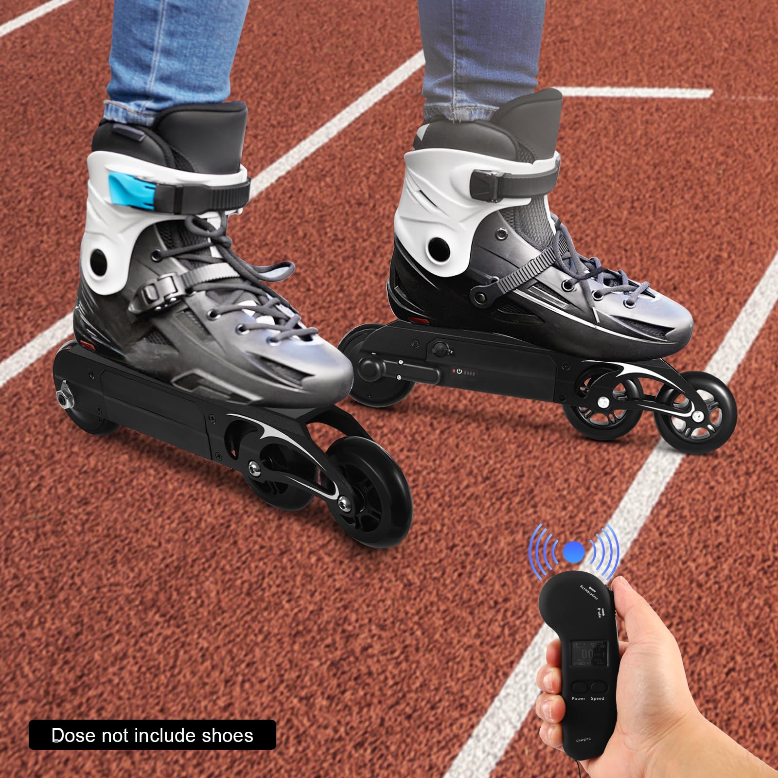 Kit de patins à roulettes électriques, roues de skateboard électriques, roues de skateboard télécommandées avec télécommande, 13-15 km/h, kit de patins à roulettes