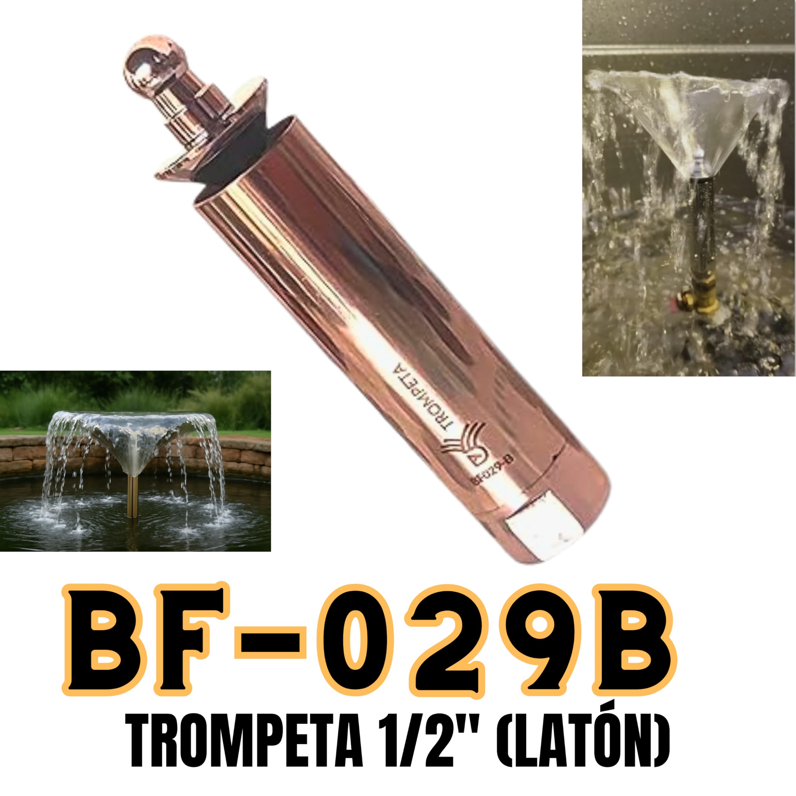 Ugelli per fontane da giardino - Tromba 1/2" in acciaio inox - effetto calice - ugelli, beccucci e getti (BF029-B)