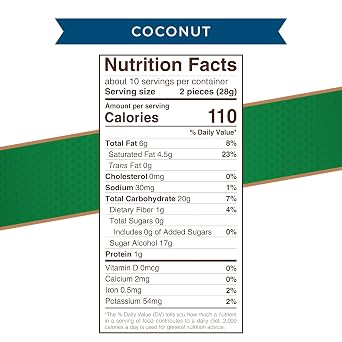 Russell Stover Sugar-Free Laydown Bag Coconut, 10 Ounce