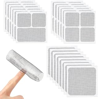 20pcs Window Screen Repair Patches Kit, Self Adhesive Screen Window Mesh Repair Fiberglass Window Repair Kit Screen Door Repair Kit for Repairing Screen Windows Doors Tents Nets (Gray, 3 Sizes)