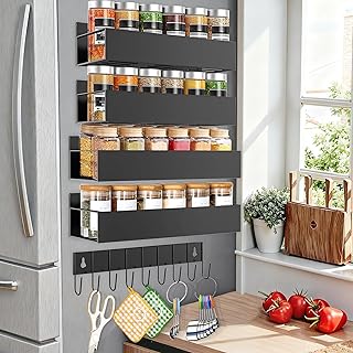 Magnetic Spice Rack Organizer for Fridge Seasoning Organizer for Kitchen...