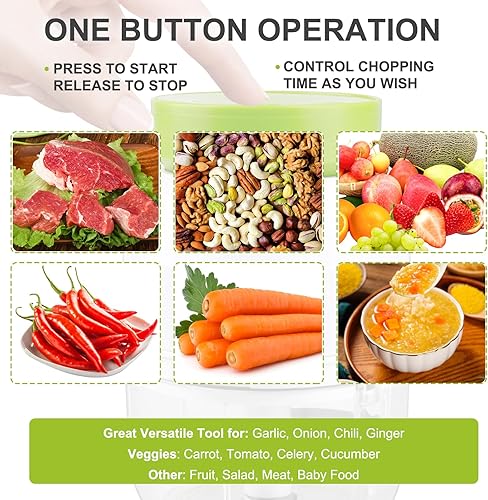 Miniatura 5 de Picadora eléctrica de ajo, mini picadora portátil de verduras, procesador de alimentos inalámbrico para jengibre, chile, fruta, carne