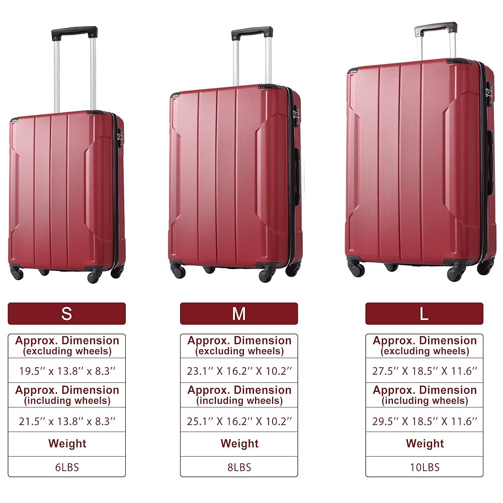 Amazon.com | Flieks Luggage Sets, Hardshell Luggage Sets, 3