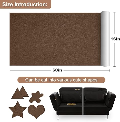 Vista 29 de ONine - Parche para reparación de cuero, autoadhesivo, diferentes colores, de 8 x 11 pulgadas para desprender y pegar, sofás, asientos de automóvil