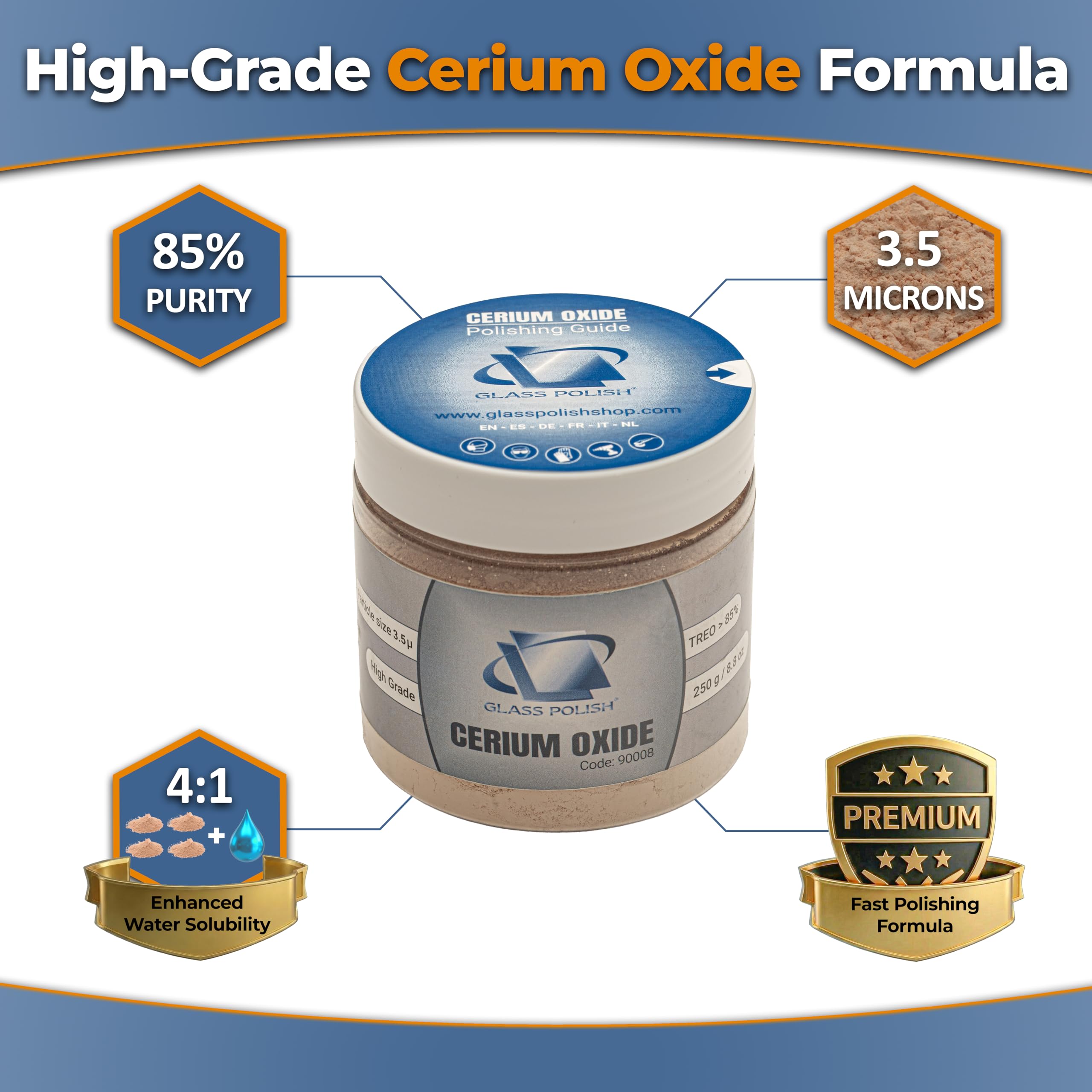 Cerium Oxide Glass Polish - Scratch Removal & Restoration -6