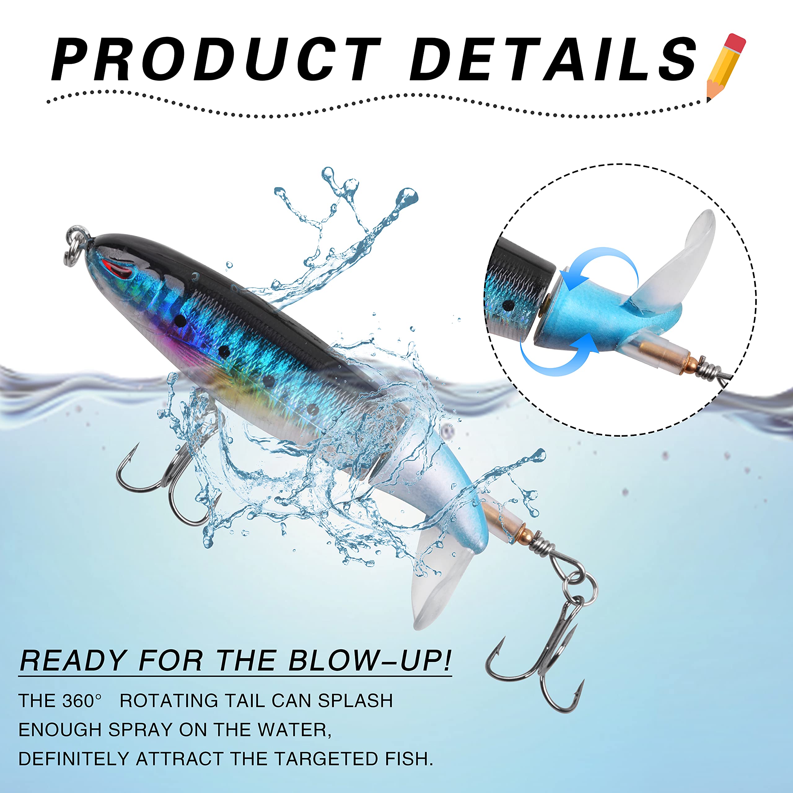 5 Leurres De Pêche à Hélice Métallique 3D - Pour Truite, Perche, Eau Douce, Flottants Avec Lame Rotative