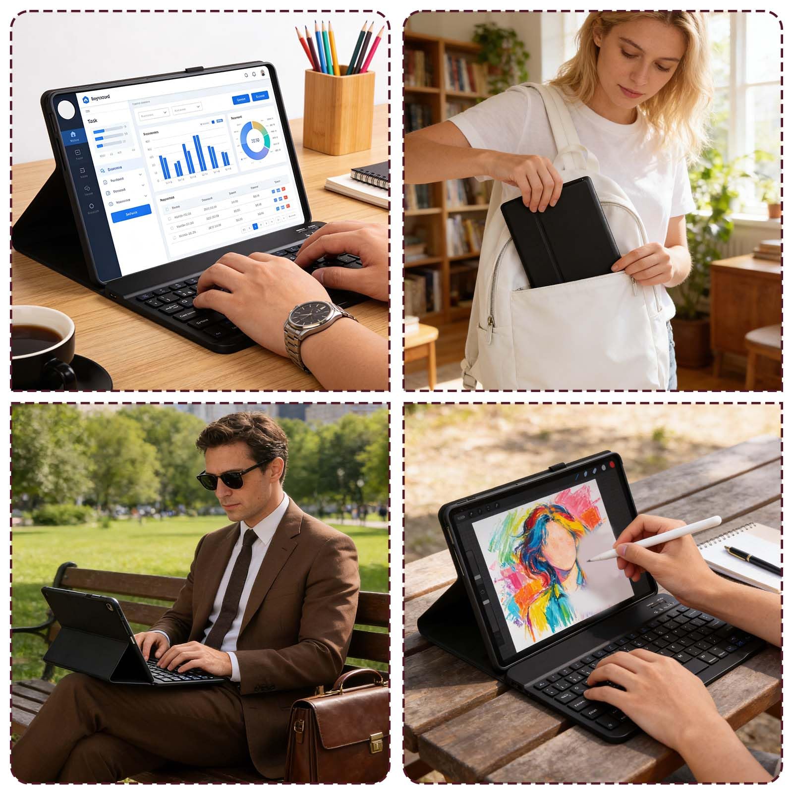 Funda con Teclado para Lenovo Tab 10.1" 2025 TB-311FU TB-311XU | Teclado Bluetooth Inalámbrico Desmontable Magnético, Funda Teclado para Lenovo 10.1 Pulgadas, Español Ñ