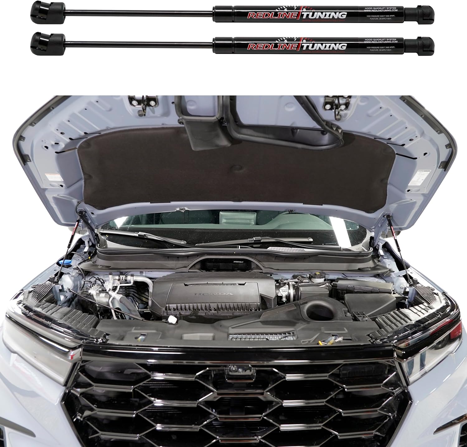Redline Tuning 21-18021-02 Hood Quicklift Plus System Compatible with Honda Pilot 2023+ (All Black Components)