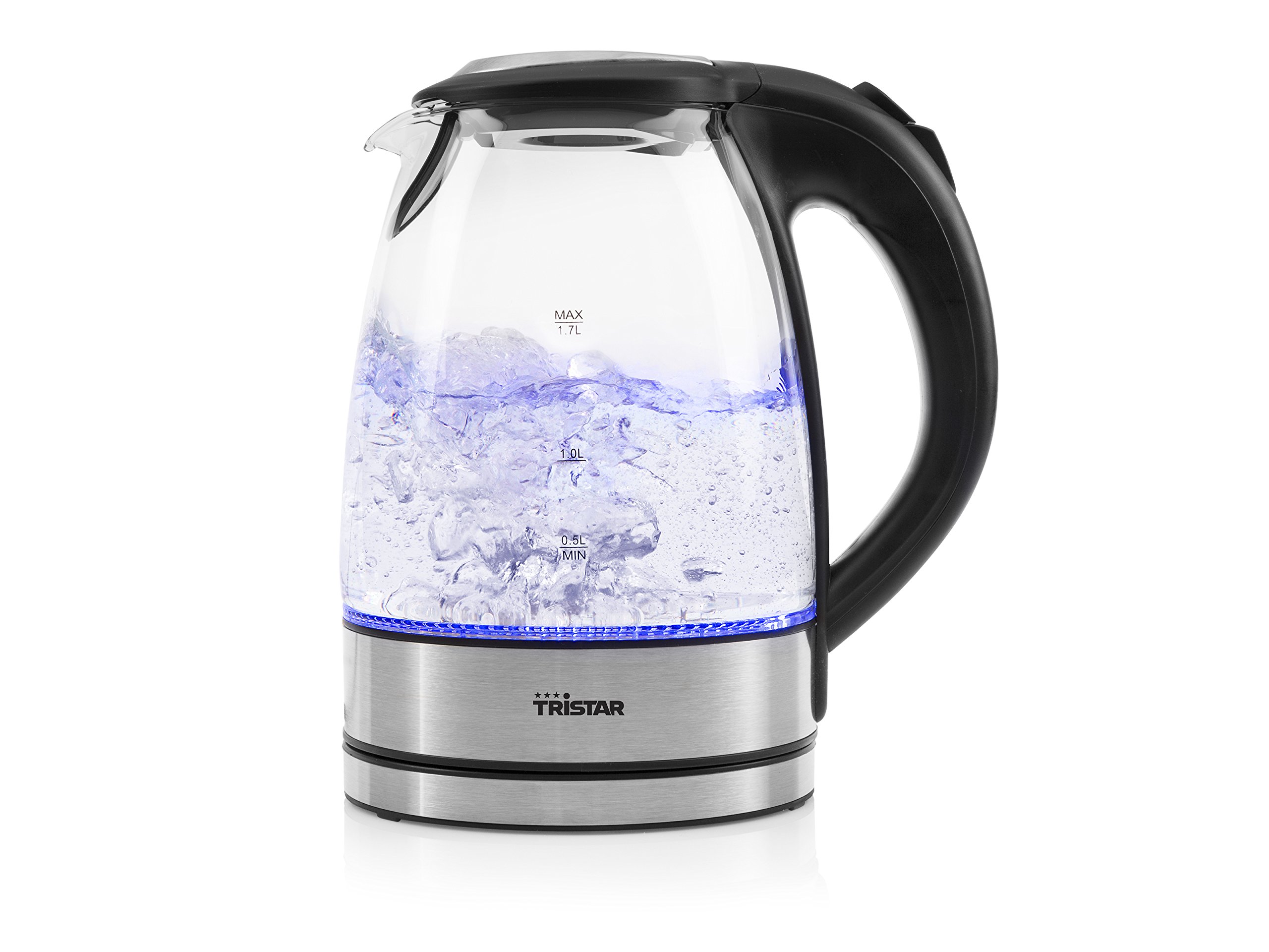 Tristar WK-3377 Bollitore in Vetro da 1.7 litri, 2200 watt, Trasparente