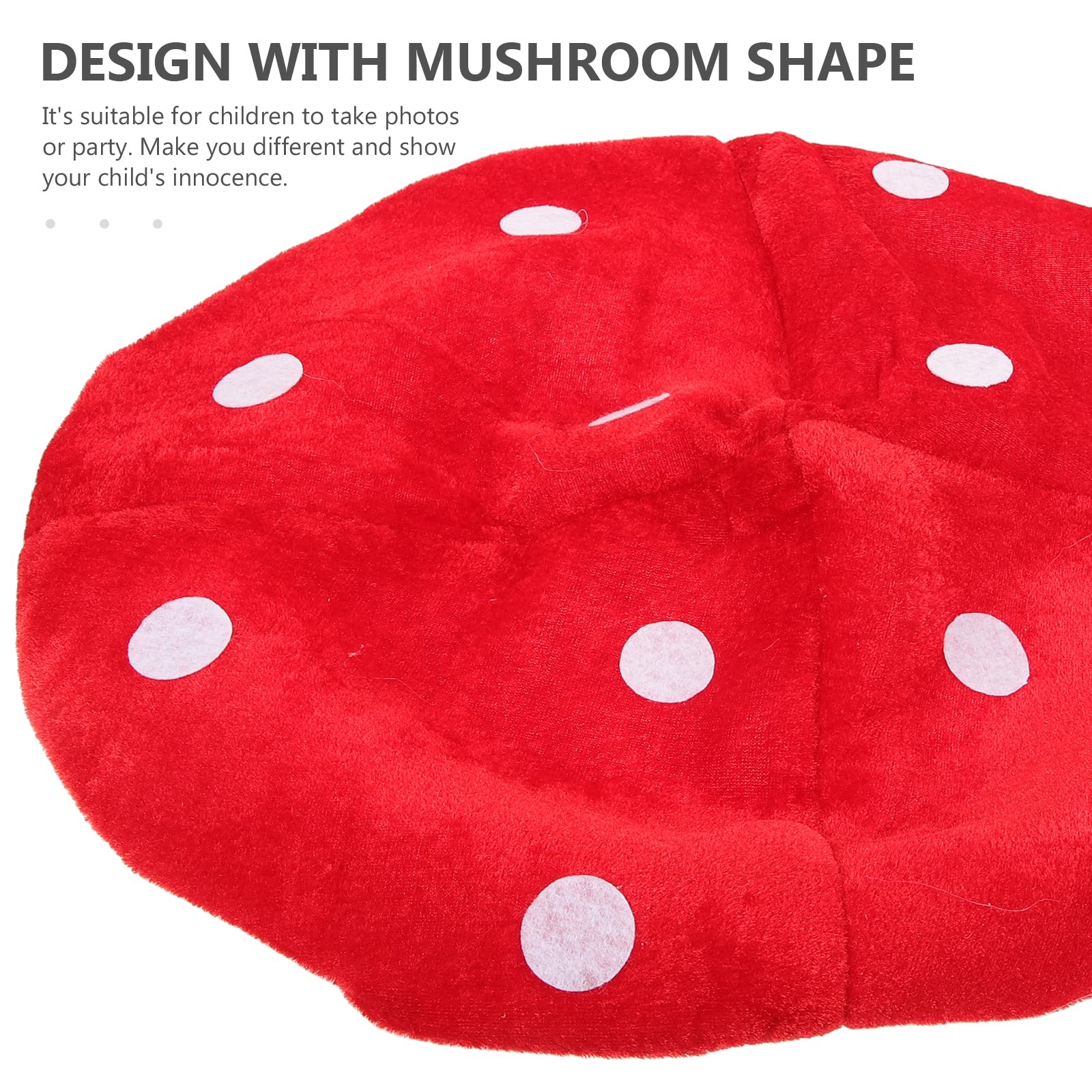 TOYANDONA Kids Mushroom Hat Costume Accessory Red Mushroom Cap for Children S Party Photography Festival Decor and Role Play Soft Comfortable Wear - Image 4
