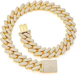 アクセサリー Iced Out Miami Cuban Chain Necklace ICEDIAMOND 20MM Hip Hop Iced Out Miami Cuban Link Chain Necklace