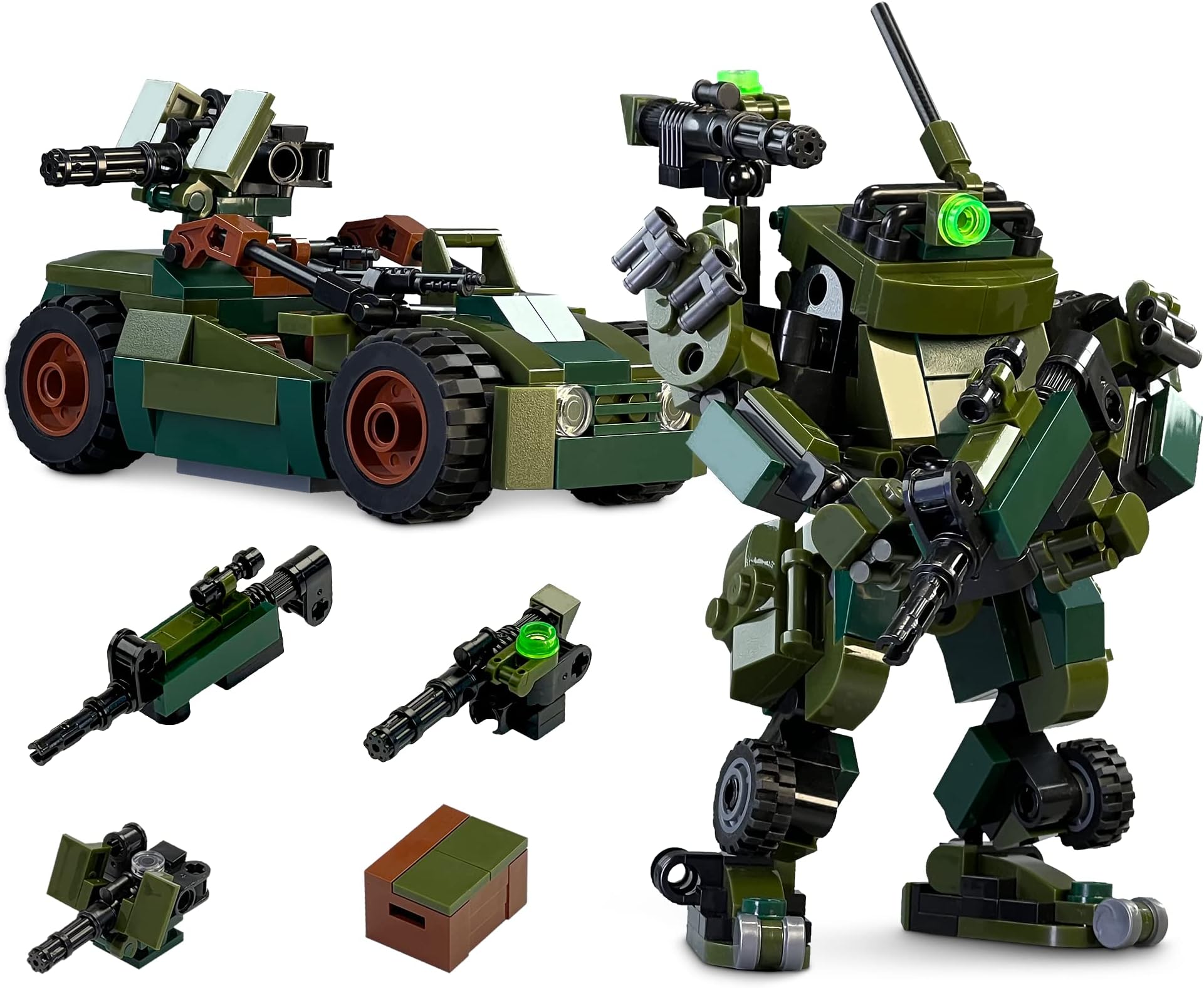 MyBuild Mecha Frame Armed Forces Mech Ajax and UTV Utility Vehicle Building Toy Sets 7002