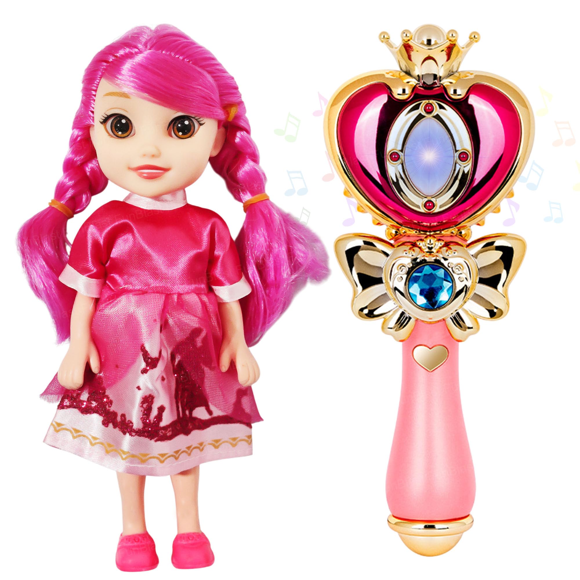 FunBlast Beautiful Doll Set with Musical Magic Wands, Girl Doll with Lighting & Music Wands for Kids, Musical Wand for Kids, Realistic Dolls Toys for Girls - Color & Design of Wand May Vary-image-23