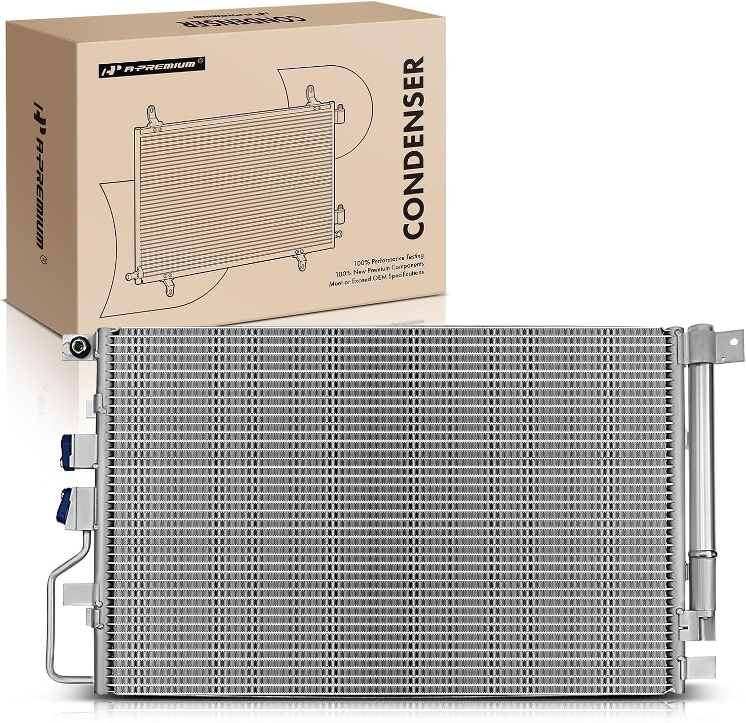 A-Premium Air Conditioning A/C Condenser Compatible with Chevrolet Equinox 2016-2017 & GMC Terrain 2016-2017, 2.4L 3.6L