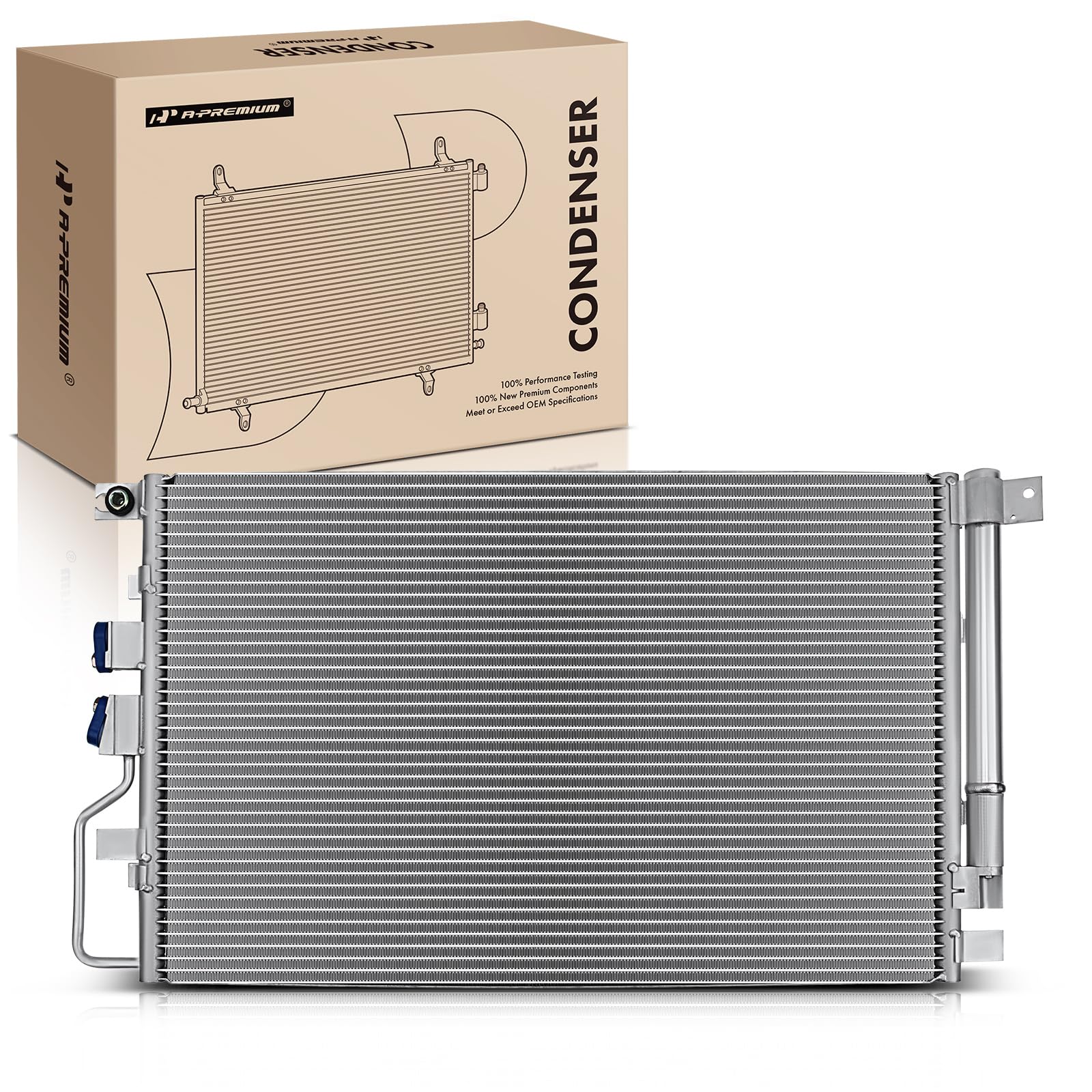 A-Premium Air Conditioning A/C Condenser Compatible with Chevrolet Equinox 2016-2017 & GMC Terrain 2016-2017, 2.4L 3.6L