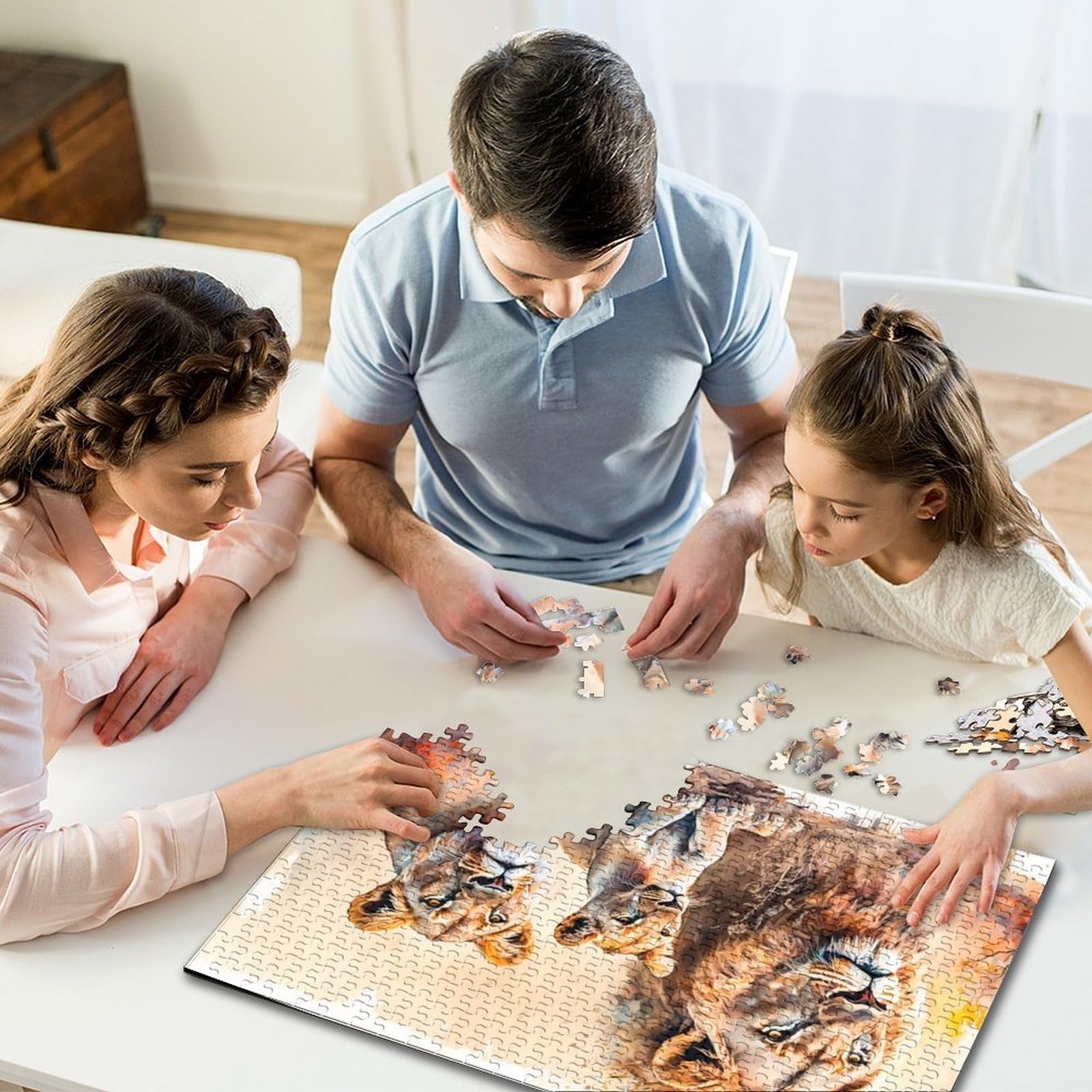 puzzle per adulti 1000 pezzi Lion Jigsaw Puzzle per adulti Bambini Puzzle in legno Apprendimento giocattolo educativo (Dimensioni 50x75cm