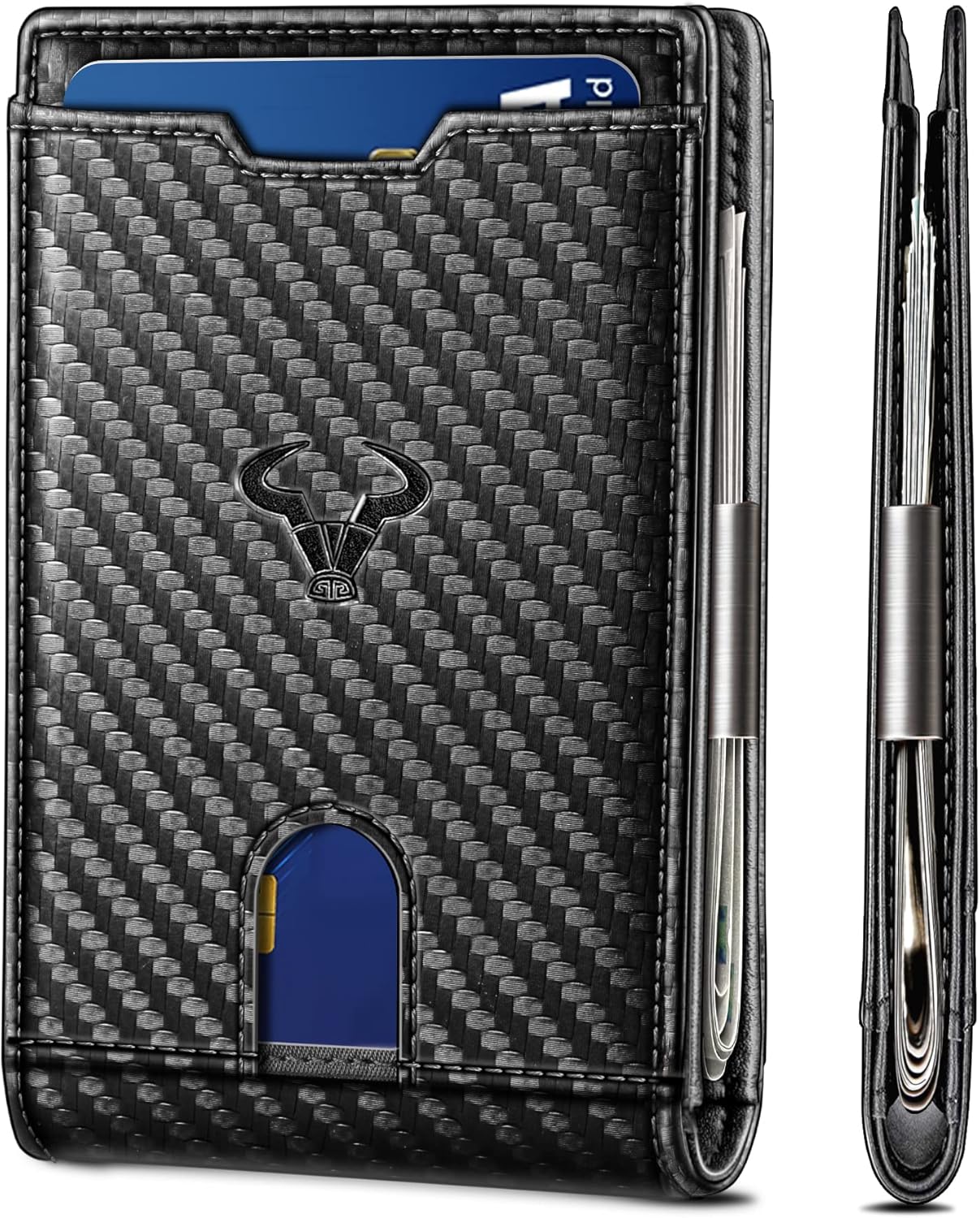 Zitahli - Carteras Delgadas Para Hombre Con Clip De Dinero De Piel Con