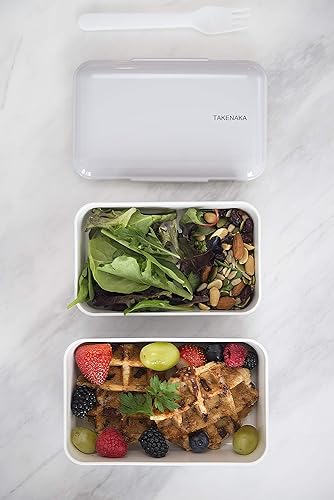 Miniatura 5 de Lonchera con compartimento doble, expansible de Takenaka., Azul claro