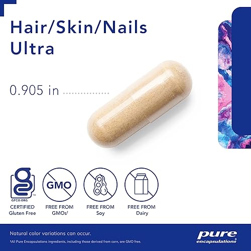 Miniatura 3 de Pure Encapsulations Pelopieluñas Ultra  Suplemento para colágeno antienvejecimiento queratina antioxidantes hidratación de la piel salud cabello y