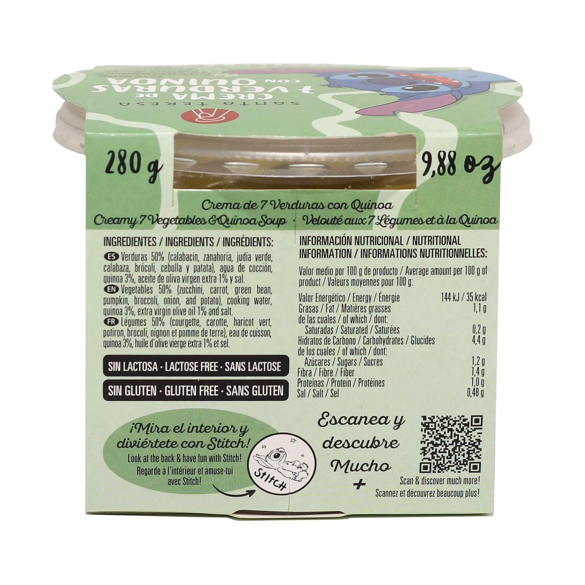Santa Teresa Pack 8 Tarrinas Crema 7 Verduras con Quinoa Disney 280g Sin Gluten Sin Lactosa