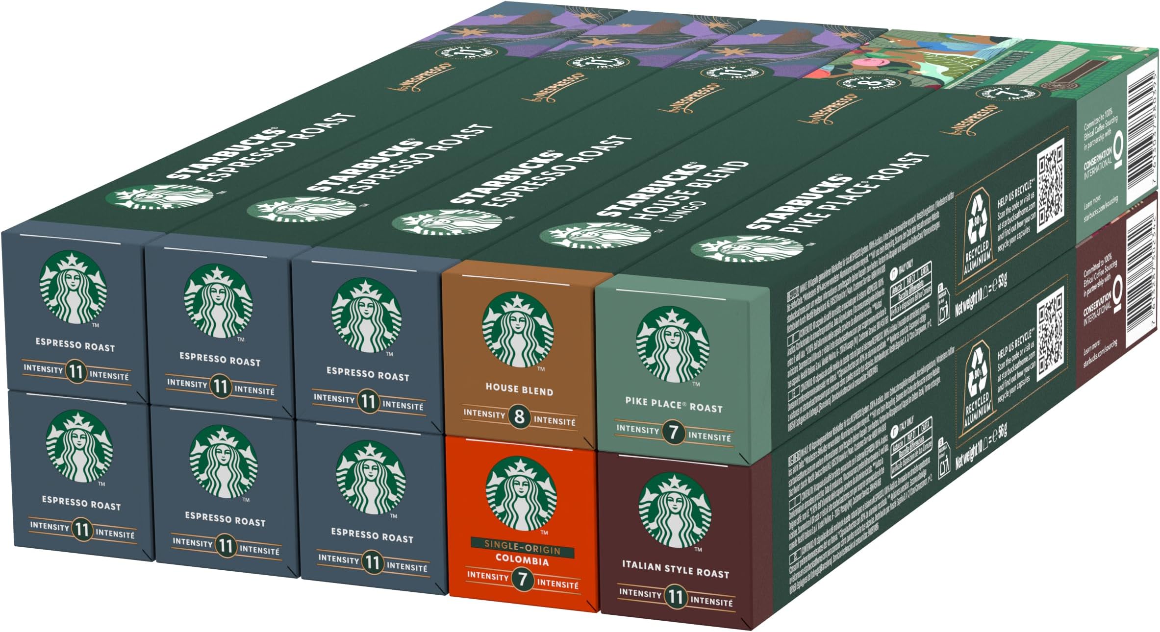 STARBUCKS Coffee Shop Classics - STARBUCKS Espresso Roast Pack by Nespresso, Coffee Capsules 10 x 10 (100 Capsules) - Amazon Exclusive