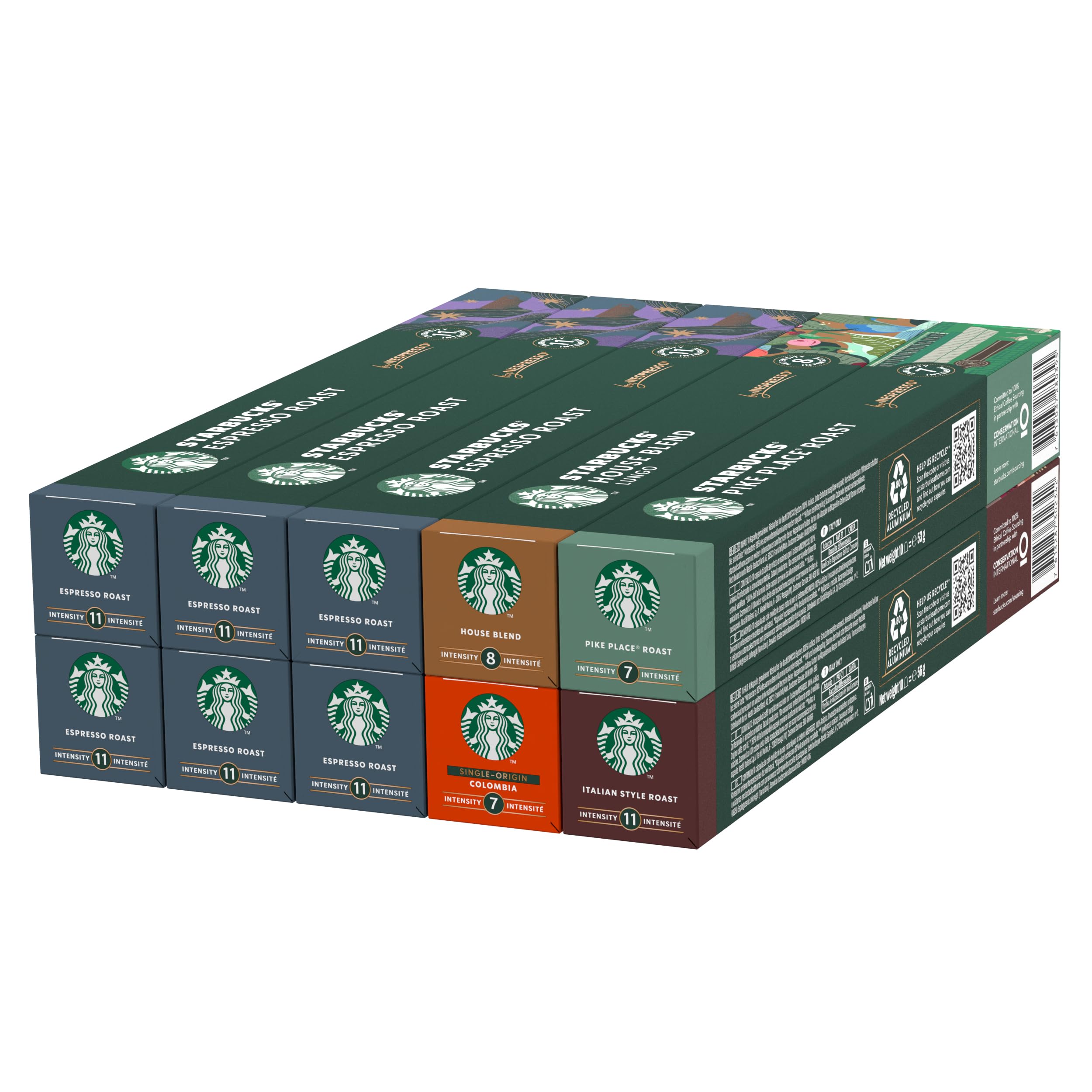 STARBUCKS Coffee Shop Classics - STARBUCKS Espresso Roast Pack by Nespresso, Coffee Capsules 10 x 10 (100 Capsules) - Amazon Exclusive
