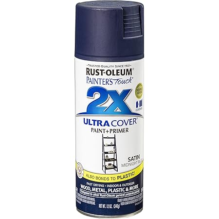 Rust-Oleum 249854 Painter's Touch 2X Ultra Cover, 12 Ounce (Pack of 1), Satin Midnight Blue