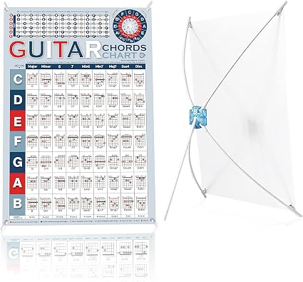Tabla de acordes de guitarra de acordes populares | Póster de referencia  para principiantes, guitarristas y