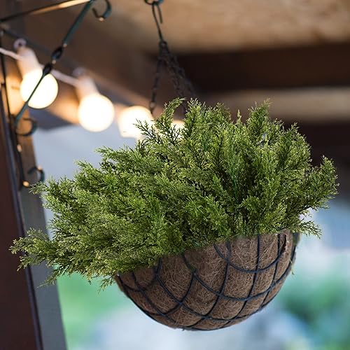 Miniatura 4 de 12 piezas de agujas de pino, tallos y hojas, decoración de ramo de plantas artificiales grises, plantas artificiales de eucalipto falso, centro de