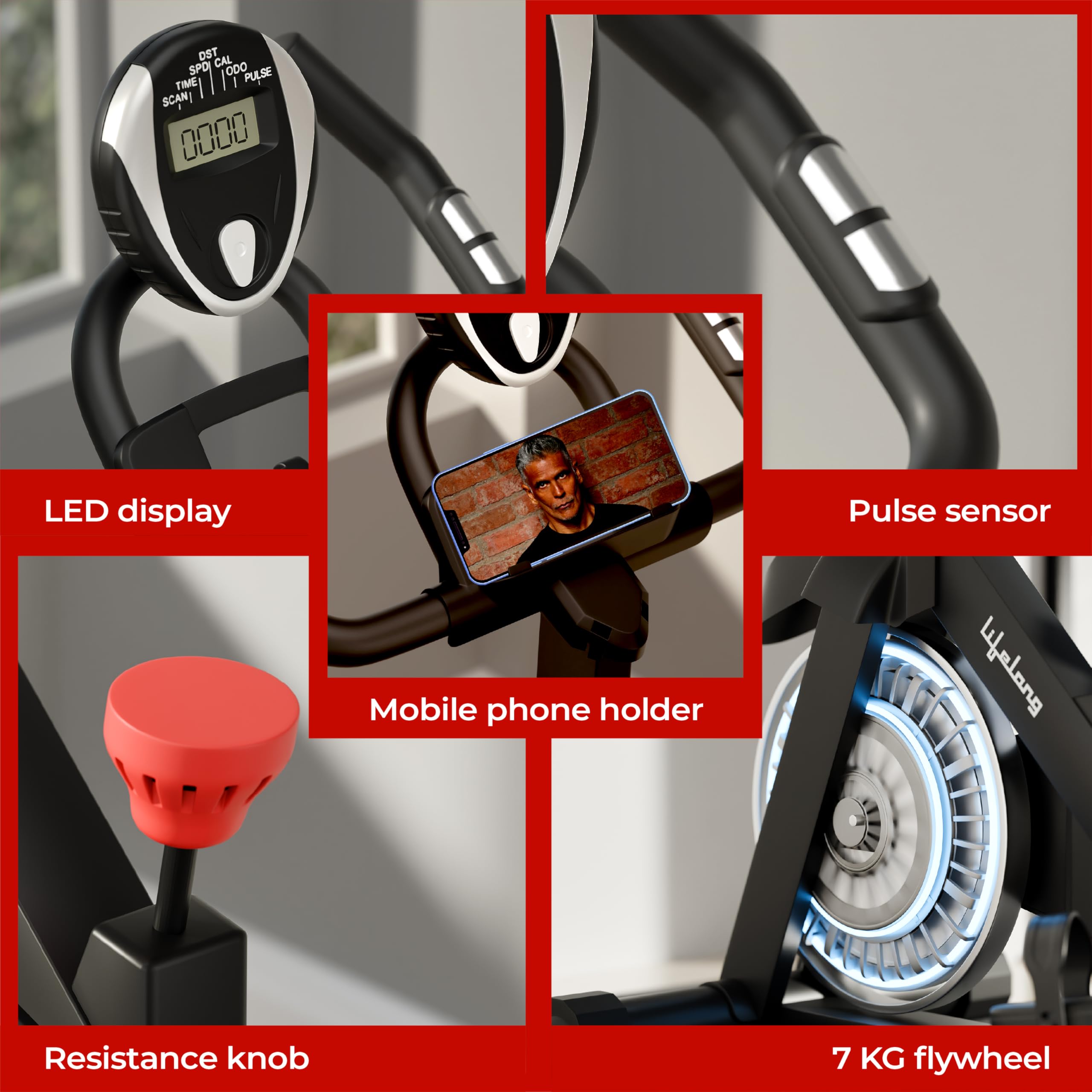 Lifelong Fit Pro Spin Bike - Home Cardio Workout -4