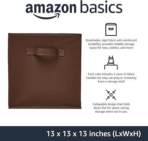 Miniatura 45 de Yaxa Basics, Organizadores de almacenamiento en forma de cubo con asas, tela plegable, paquete de 6, 26,6 x 26,6 x 27,9 cm, azul marino