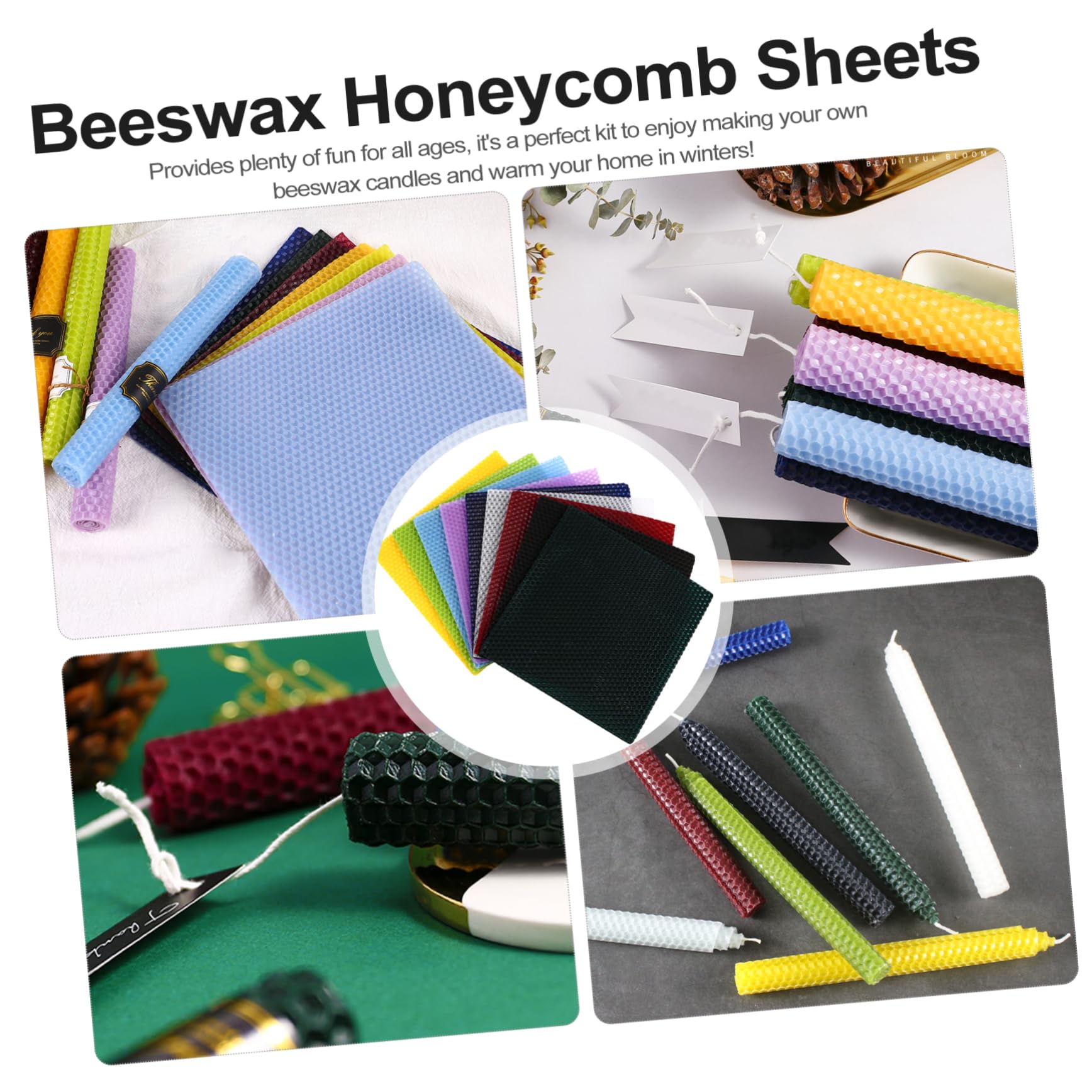 BELLIFFY Fogli di Cera d Api 9 Pezzi per Creazione Candele Artigianali | Beewax, per Regali e Progetti Creativi per Ragazzo Ragazza, Kit Compatto per Uso Familiare Colore Casuale