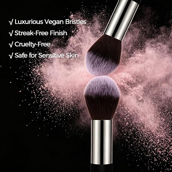 Raffaello Powder Brush, Blush Brush, Premium Synthetic Bristles, Bronzer Brush For Contour & Definition, Ideal for Blush, Powder and Bronzer in Liquid, Cream or Powder form. Vegan and cruelty-free