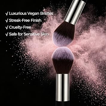 Raffaello Powder Brush, Blush Brush, Premium Synthetic Bristles, Bronzer Brush For Contour & Definition, Ideal for Blush, Powder and Bronzer in Liquid, Cream or Powder form. Vegan and cruelty-free