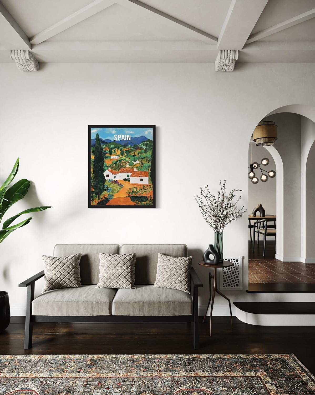 Spain Countryside Wall Art Poster Print, Rural Landscape, Heritage Artwork Culture Decor Travel Poster for Living Room and Bathroom A3 (20" L x 16" W, Unframed)