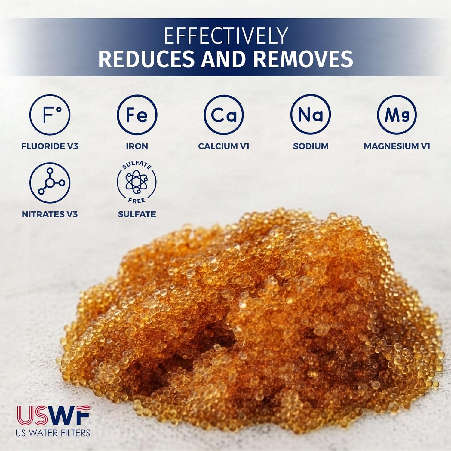 USWF-8P-25lbs Ion Exchange Water Softener Resin - 0.5 Cubic Foot - Single Bag - Ideal for Residential or Commercial Use - Reduces Soap Scum and Limescale